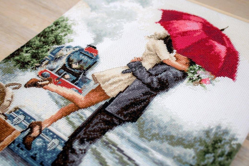 Couple on train station B2369L Counted Cross-Stitch Kit, Needlecraft Kits, Needlecraft Kits, The Crafty Grimalkin - A Cross Stitch Store