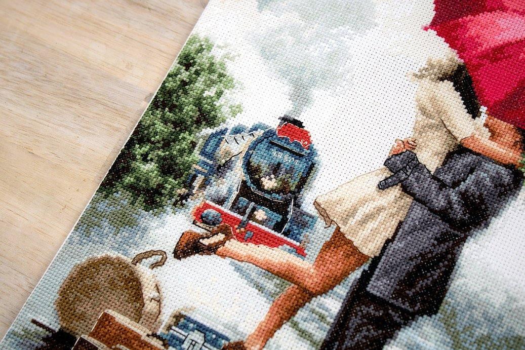 Couple on train station B2369L Counted Cross-Stitch Kit, Needlecraft Kits, Needlecraft Kits, The Crafty Grimalkin - A Cross Stitch Store