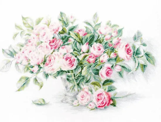 Bouquet of Pink Roses B2286L Counted Cross-Stitch Kit, The Crafty Grimalkin - A Cross Stitch Store