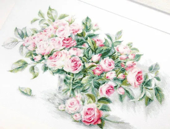 Bouquet of Pink Roses B2286L Counted Cross-Stitch Kit, The Crafty Grimalkin - A Cross Stitch Store