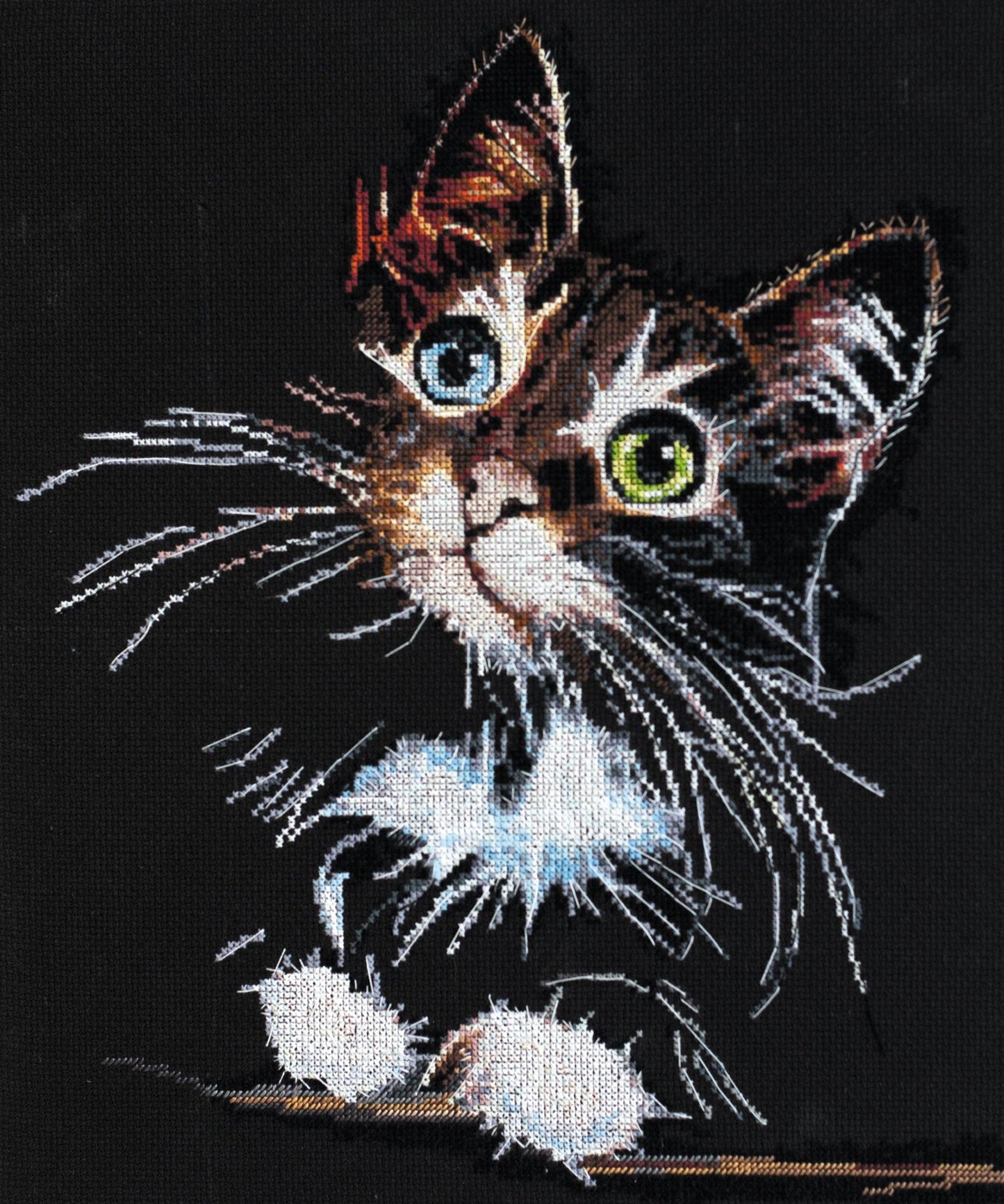 Cross-stitch kit Cute kitten AH-062, The Crafty Grimalkin - A Cross Stitch Store