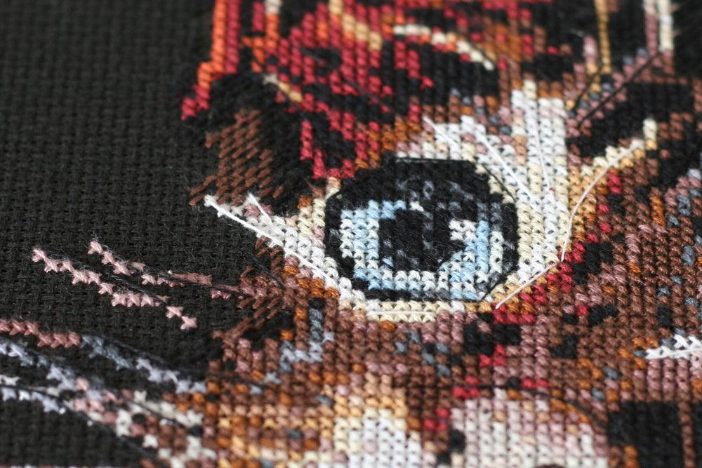 Cross-stitch kit Cute kitten AH-062, The Crafty Grimalkin - A Cross Stitch Store