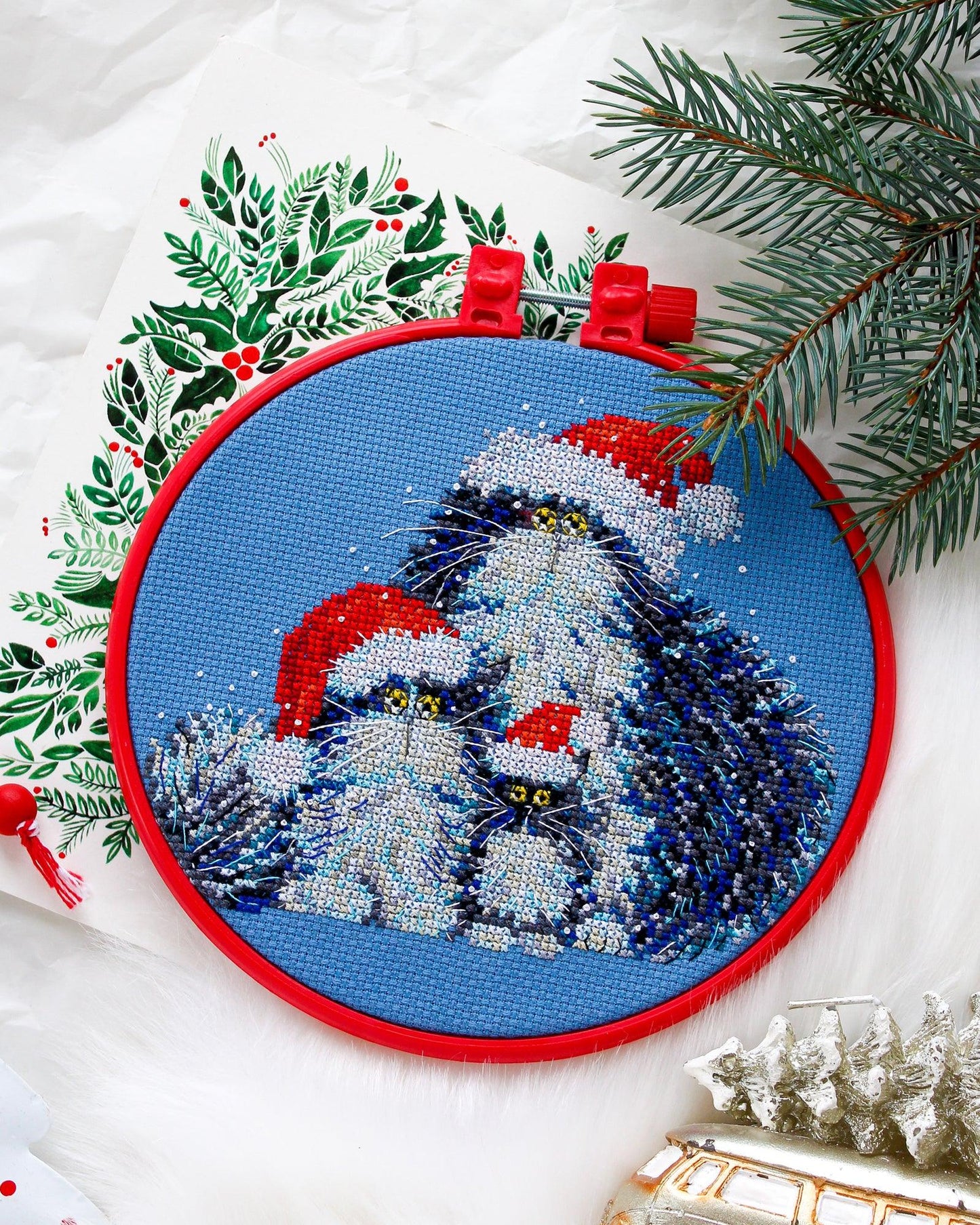 Cross-stitch kit Have you called Santa? AHM-024, The Crafty Grimalkin - A Cross Stitch Store