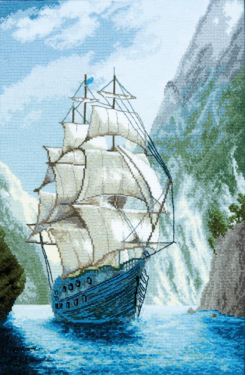 Cross-stitch kit M-441C Counted cross stitch kit "To the home harbor", The Crafty Grimalkin - A Cross Stitch Store