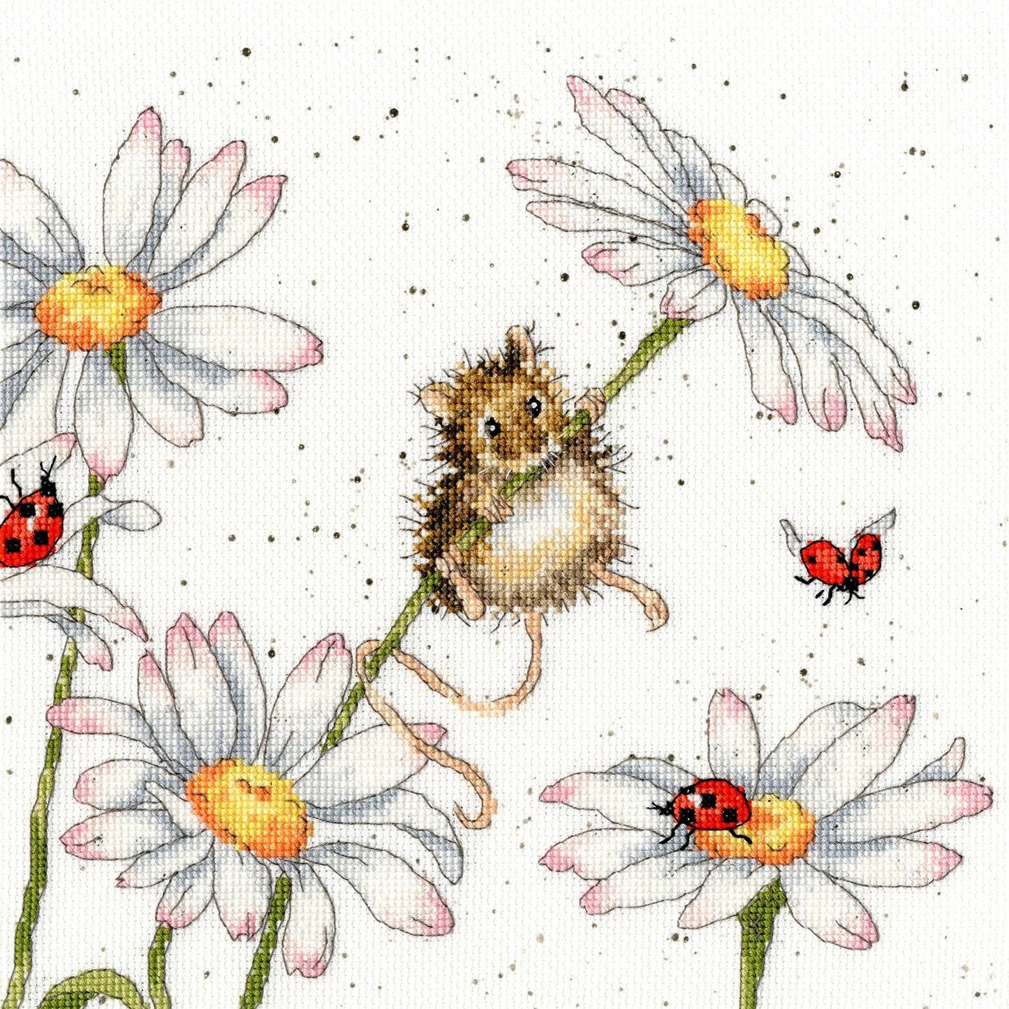 Daisy Mouse XHD80 Counted Cross Stitch Kit, The Crafty Grimalkin - A Cross Stitch Store