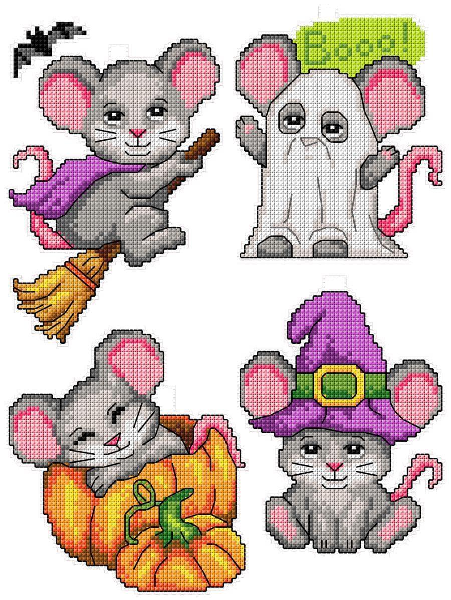 "Halloween Mouses" 102CS Counted Cross-Stitch Kit, Needlecraft Kits, Needlecraft Kits, The Crafty Grimalkin - A Cross Stitch Store