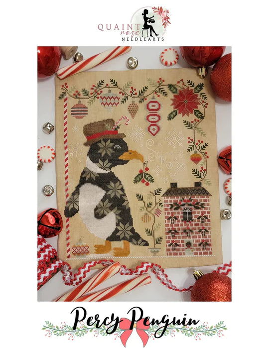 Percy Penguin - Quaint Rose NeedleArts - Cross Stitch Patterns, Needlecraft Patterns, The Crafty Grimalkin - A Cross Stitch Store