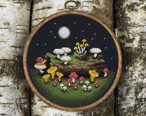 Moonlight Mushrooms - Lola Crow - Cross Stitch Pattern