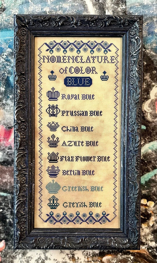 Nomenclature of Color - Blue - Kathy Barrick - Cross Stitch Design, Needlecraft Patterns, Needlecraft Patterns, The Crafty Grimalkin - A Cross Stitch Store