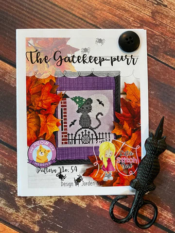 The Gatekeep-purr - Little Stitch Girl - Cross Stitch Pattern, Needlecraft Patterns, The Crafty Grimalkin - A Cross Stitch Store