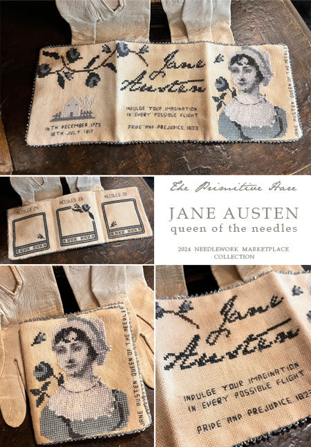 Jane Austen Queen of the Needles - Primitive Hare - Cross Stitch Pattern