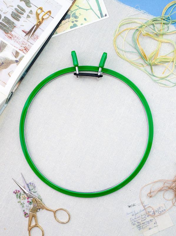 Large Spring Metal Embroidery Hoop Nurge 160-1 Deep Green, The Crafty Grimalkin - A Cross Stitch Store