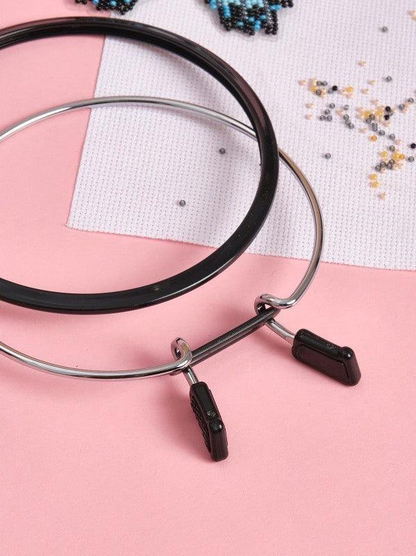 Medium Spring Metal Embroidery Hoop Nurge 160-2 Deep Black, The Crafty Grimalkin - A Cross Stitch Store