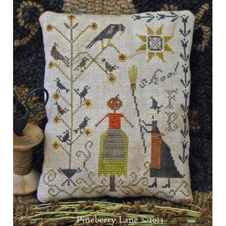 Fancey Blackett Shoo! - Pineberry Lane - Cross Stitch Pattern, Needlecraft Patterns, Needlecraft Patterns, The Crafty Grimalkin - A Cross Stitch Store