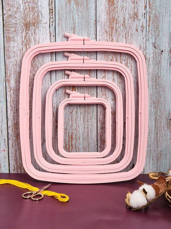 Plastic Square Hoop Nurge 170-12 Pastel Pink, The Crafty Grimalkin - A Cross Stitch Store