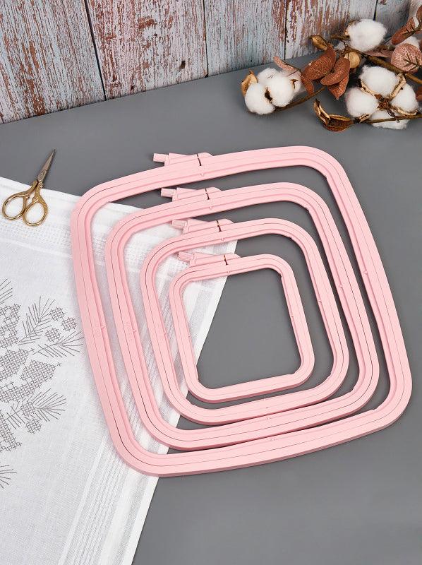 Plastic Square Hoop Nurge 170-12 Pastel Pink, The Crafty Grimalkin - A Cross Stitch Store