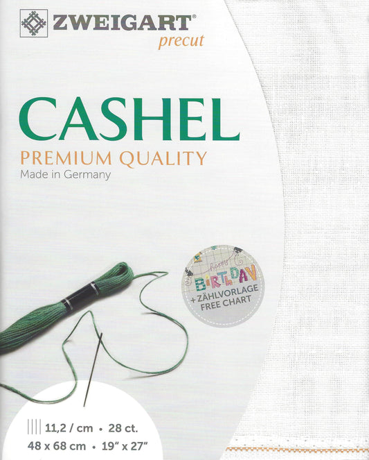 Precut  Zweigart Cashel 28 count White 3281/100, The Crafty Grimalkin - A Cross Stitch Store