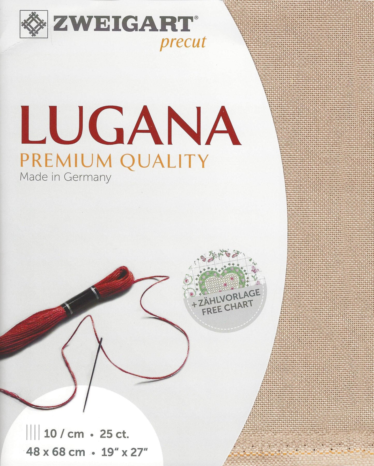 Precut  Zweigart Lugana 25 count Nougat 3835/3021, The Crafty Grimalkin - A Cross Stitch Store