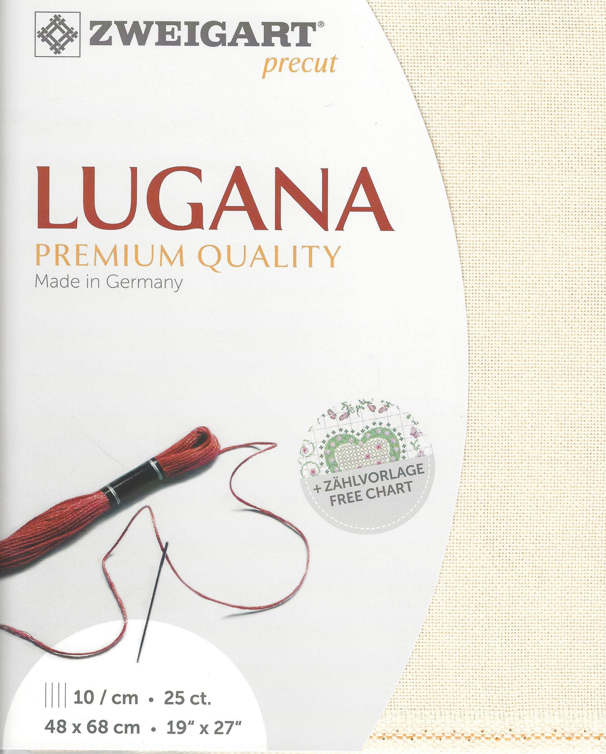 Precut  Zweigart Lugana 25 count Soft Cream 3835/99, The Crafty Grimalkin - A Cross Stitch Store