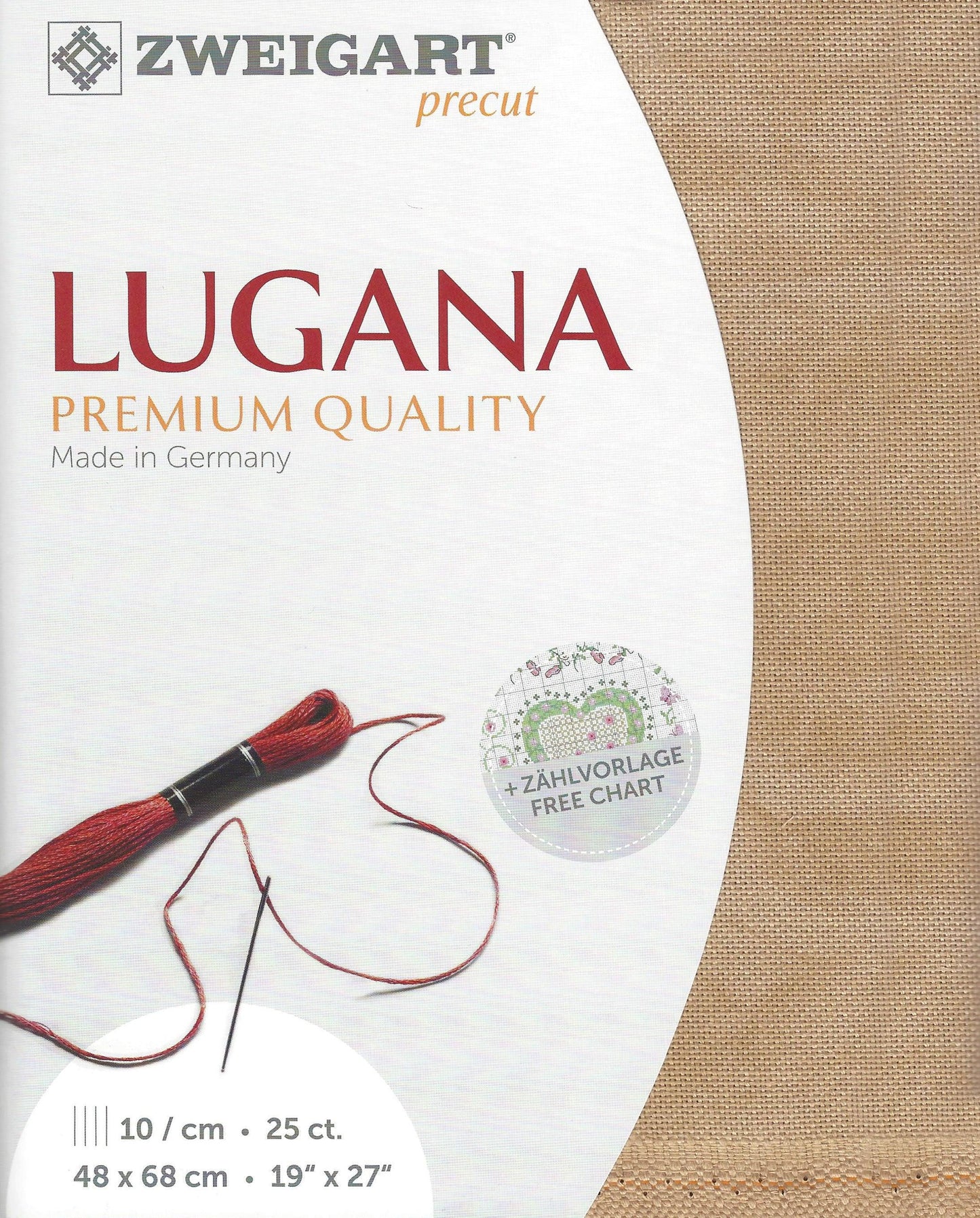 Precut  Zweigart Lugana Vintage 25 count Vintage Country Mocha 3835/3009, The Crafty Grimalkin - A Cross Stitch Store