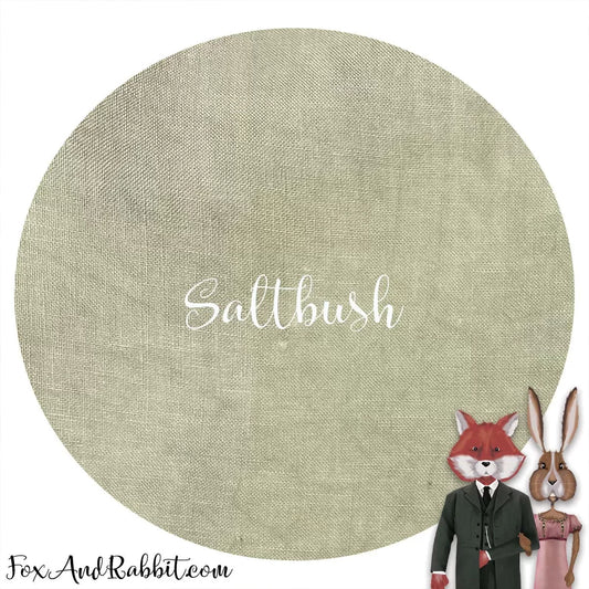 PREORDER 36 Count Linen - Saltbush - Fox and Rabbit, Fabric, Fabric, The Crafty Grimalkin - A Cross Stitch Store