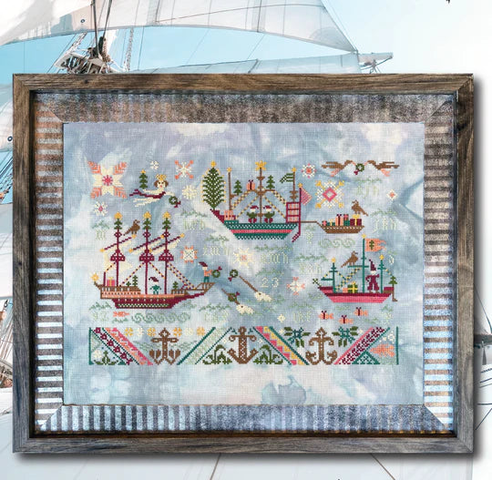 Seas & Greetings Sampler - Ink Circles - Cross Stitch Pattern