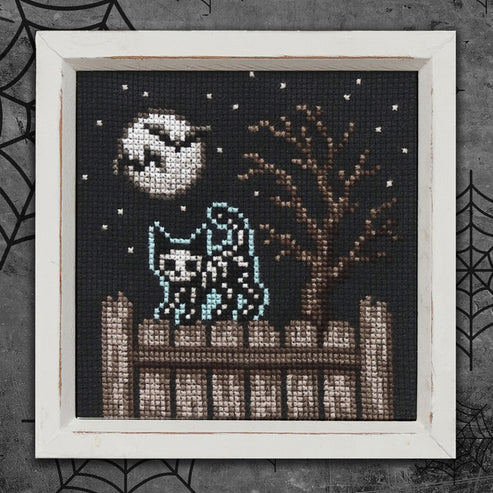 Skelecat in the Moonlight - Lola Crow - Cross Stitch Pattern