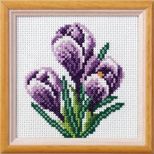 Stamped Cross stitch kit " Crocuses" 7510