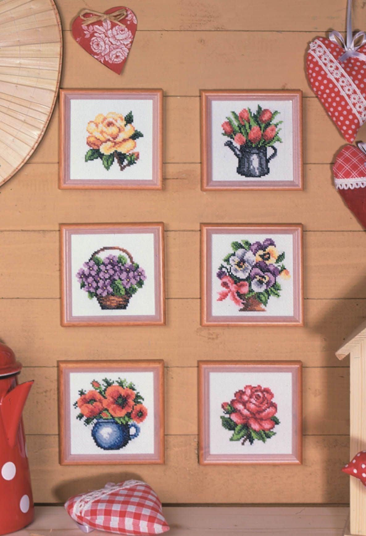 Stamped Cross stitch kit "Red rose " 7588