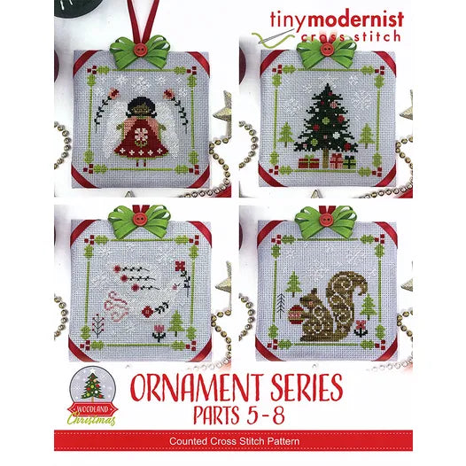 Woodland Christmas Ornament Series 5-8 - Tiny Modernist - Cross Stitch Pattern