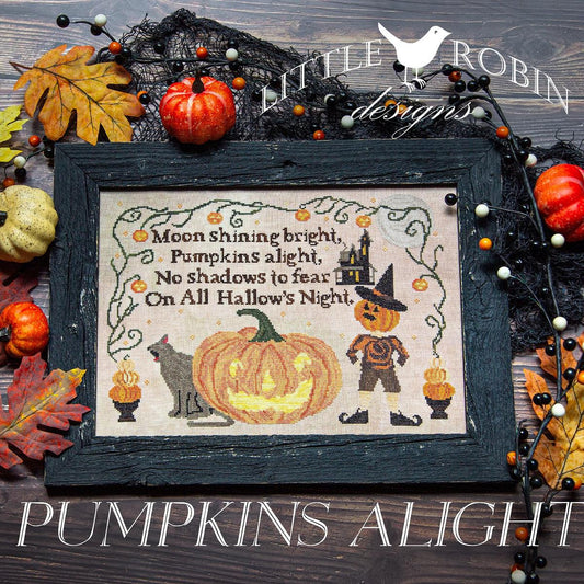 Pumpkins Alight - Little Robin Designs - Cross Stitch Pattern, Needlecraft Patterns, The Crafty Grimalkin - A Cross Stitch Store