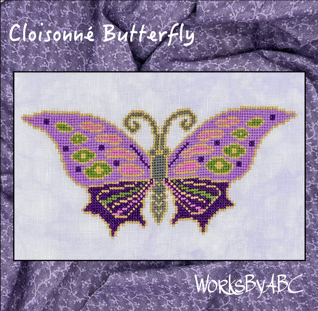 Cloisonné Butterfly   - Works by ABC - Cross Stitch Pattern