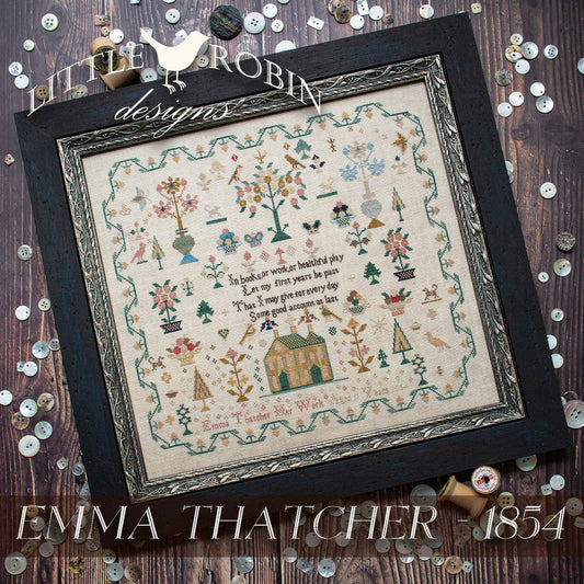 PRE-ORDER Emma Thatcher - 1854 - Little Robin Designs - Cross Stitch Pattern, Needlecraft Patterns, The Crafty Grimalkin - A Cross Stitch Store