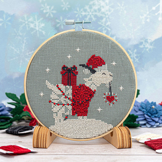 PREORDER  Snowflake Goat Ornament - Counting Puddles - Cross Stitch Pattern, Needlecraft Patterns, The Crafty Grimalkin - A Cross Stitch Store