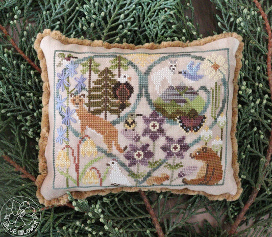 PREORDER Seasons Of The Heart - Heart Of The Mountains - Blue Flower - Cross Stitch Pattern