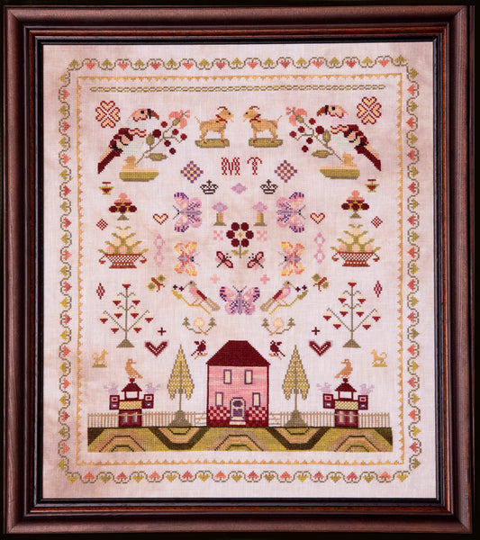 PREORDER M.T. (The Butterfly Sampler) - Samplers and Primitives - Cross Stitch Pattern