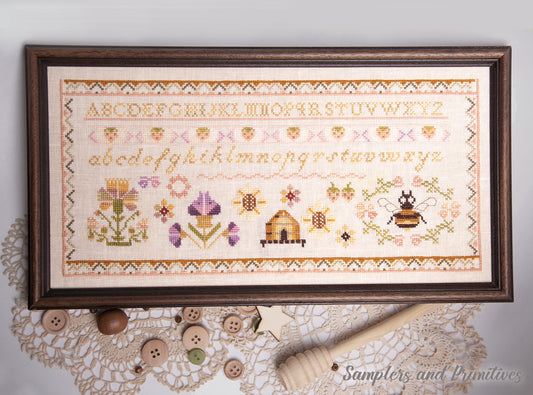 PREORDER The Beehive Sampler - Samplers and Primitives - Cross Stitch Pattern