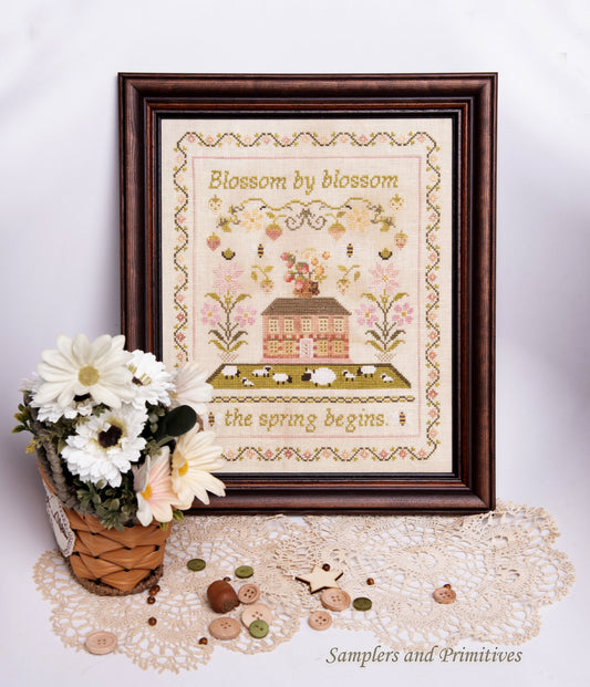 PREORDER The Spring Begins - Samplers and Primitives - Cross Stitch Pattern