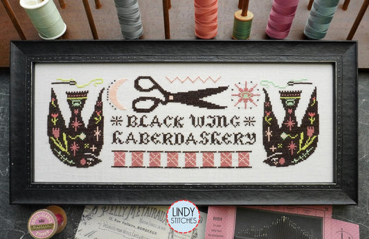 PREORDER Black Wing Haberdashery - Lindy Stitches - Cross Stitch Pattern, Needlecraft Patterns, The Crafty Grimalkin - A Cross Stitch Store