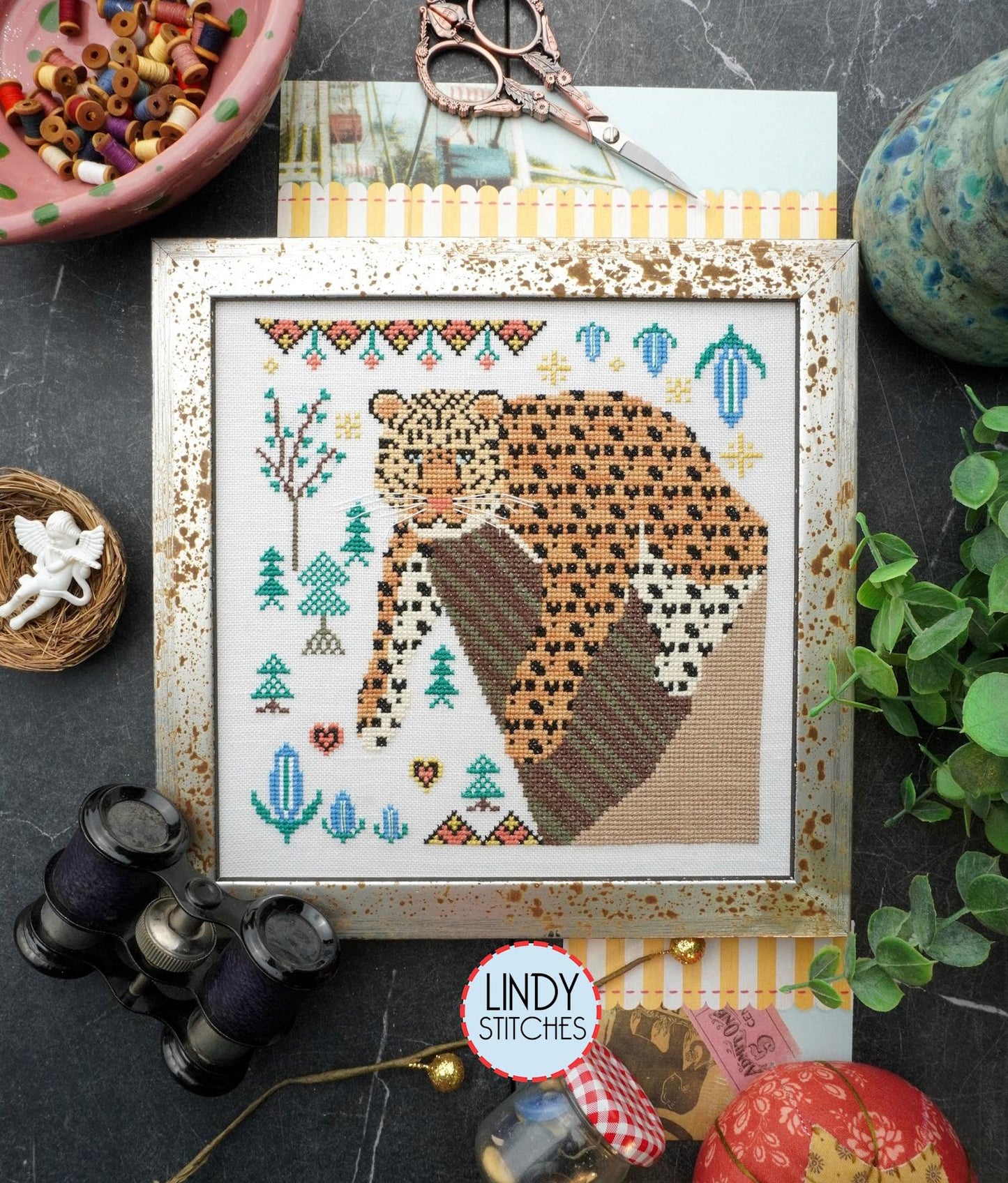 PREORDER Amur Leopard - Lindy Stitches - Cross Stitch Pattern, Needlecraft Patterns, The Crafty Grimalkin - A Cross Stitch Store