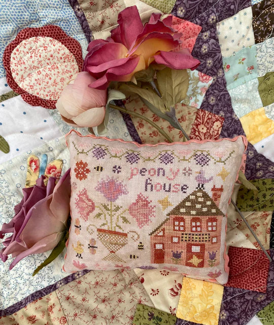 Peony House on Wisteria Lane #3 - Pansy Patch Quilts and Stitchery - Cross Stitch Pattern, Needlecraft Patterns, The Crafty Grimalkin - A Cross Stitch Store