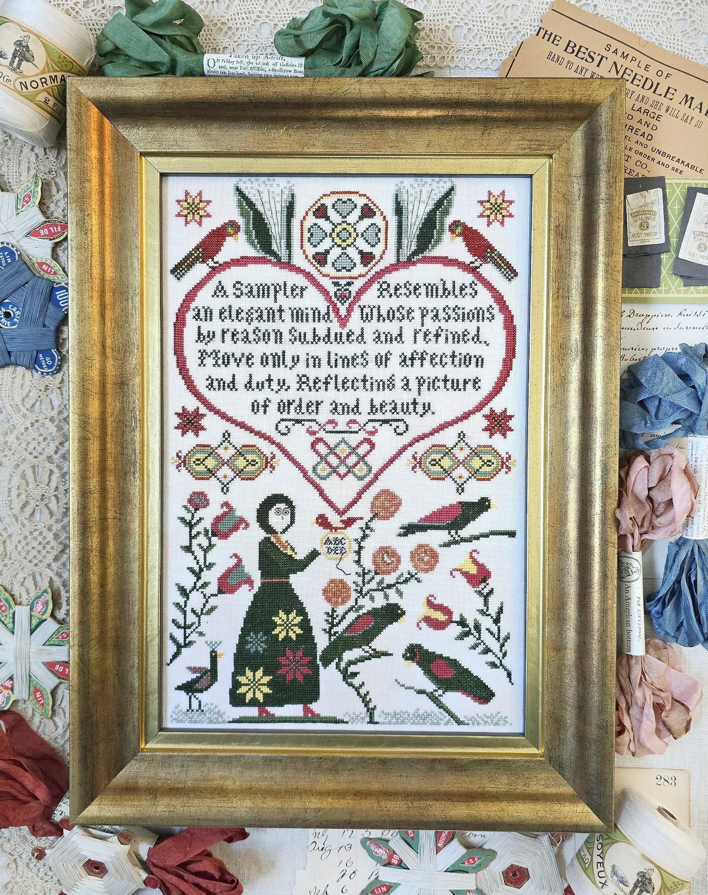 PREORDER Affection & Duty Sampler - Kathy Barrick - Cross Stitch Pattern, Needlecraft Patterns, The Crafty Grimalkin - A Cross Stitch Store