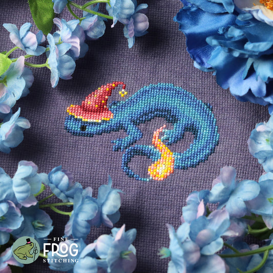 PREORDER Wizardly Newt - Fine Frog Stitching - Cross Stitch Pattern, Needlecraft Patterns, The Crafty Grimalkin - A Cross Stitch Store