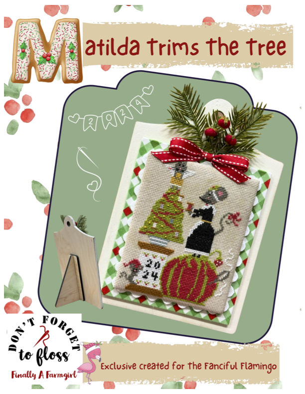 PREORDER  Matilda Trims the Tree - Finally a Farmgirl - Cross Stitch Pattern, Needlecraft Patterns, The Crafty Grimalkin - A Cross Stitch Store