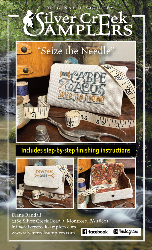 PRE-ORDER Seize the Needle - Silver Creek Samplers - Cross Stitch Pattern, Needlecraft Patterns, Needlecraft Patterns, The Crafty Grimalkin - A Cross Stitch Store