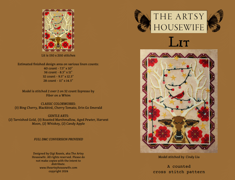 Lit - The Artsy Housewife - Cross Stitch Pattern