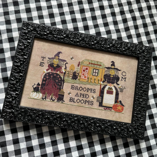 PRE-ORDER Brooms and Blooms - Finally a Farmgirl - Cross Stitch Pattern, Needlecraft Patterns, The Crafty Grimalkin - A Cross Stitch Store