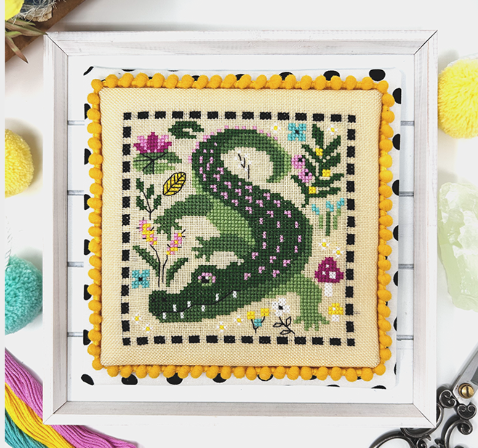 PREORDER Cute Crocodile - Tiny Modernist - Cross Stitch Pattern, Needlecraft Patterns, The Crafty Grimalkin - A Cross Stitch Store