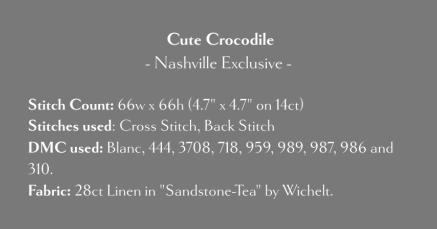 PREORDER Cute Crocodile - Tiny Modernist - Cross Stitch Pattern, Needlecraft Patterns, The Crafty Grimalkin - A Cross Stitch Store