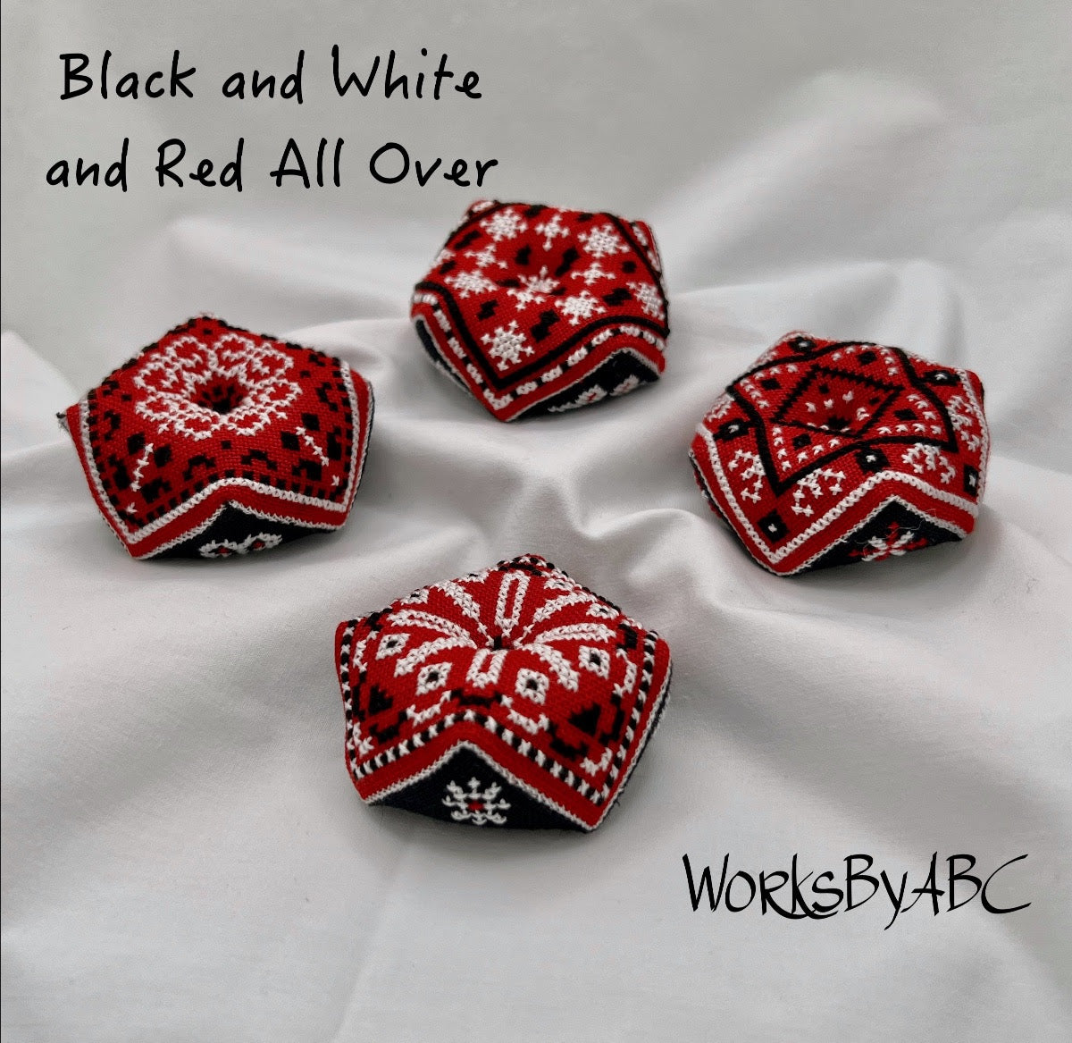 Black and White and Red All Over - Works by ABC - Cross Stitch Pattern